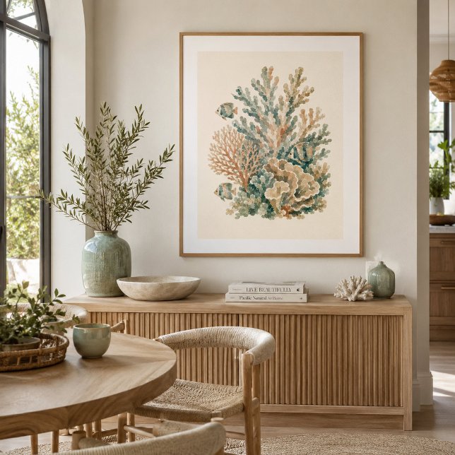 Modern Coastal Coral Reef Wall Art (Creator Uploaded)