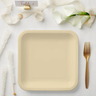 Modern coastal cream solid paper plate