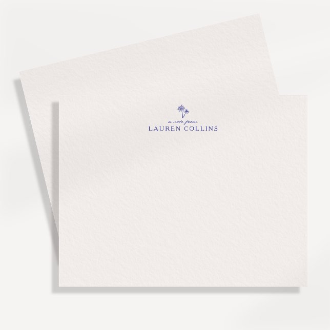 Modern Coastal Palm Tree Stationery Note Card (Creator Uploaded)