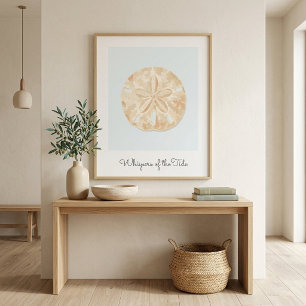Modern Coastal Sand Dollar Wall Art Poster