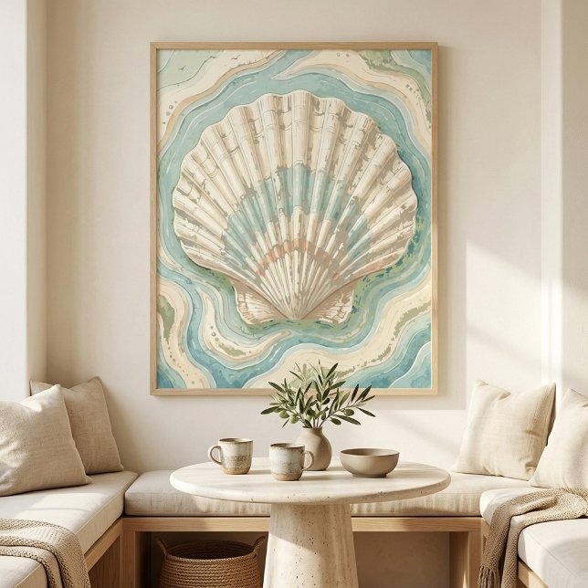 Modern Coastal Scallop Shell Wall Art (Creator Uploaded)