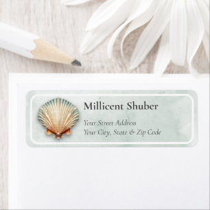 Modern Coastal Seashell Aqua