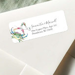 Modern Coastal Watercolor Christmas Crab Unique<br><div class="desc">This modern coastal Christmas watercolor return address label features my original hand painted crab with holiday lights in shades of red, turquoise, blue and green on a crisp white background. Your names and return address details are set in a hand lettered script and sans serif font. Personalise with your name...</div>