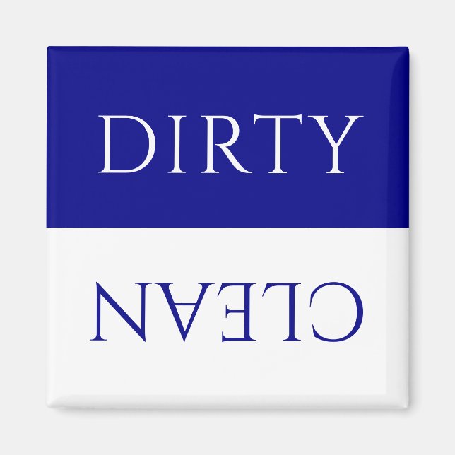Modern Cobalt Blue Dirty/Clean Dishwasher Magnet (Front)