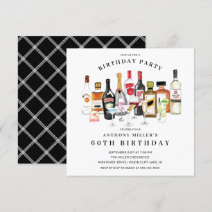 Modern Cocktail Birthday Party Invitation