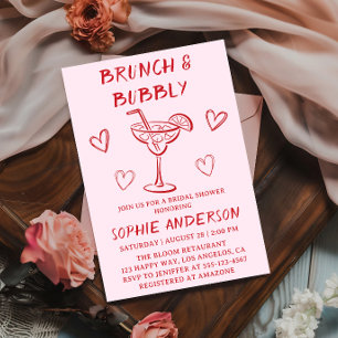 Modern Cocktail Brunch & Bubbly Bridal Shower      Invitation
