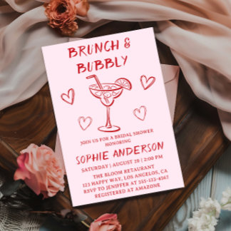 Modern Cocktail Brunch & Bubbly Bridal Shower      Invitation