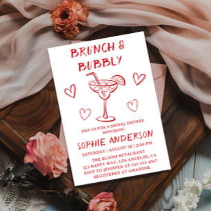 Modern Cocktail Brunch & Bubbly Bridal Shower      Invitation