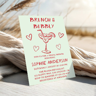 Modern Cocktail Brunch & Bubbly Bridal Shower      Invitation