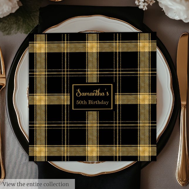 Modern Cocktail Napkins Black Gold Glitter (Modern Cocktail Napkins Black Gold Glitter)