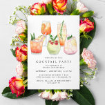 Modern Cocktail Party | Cute Girly Womens Birthday Invitation<br><div class="desc">Fun cocktail party invitations featuring watercolor illustrations of colourful drink glasses. Text is fully editable and can be changed to any occasion (ex: "a cocktail party in celebration of [name's] new home"). The reverse side is a watercolor wash in girly blush pink.</div>