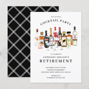 Modern Cocktail Retirement Party Invitation