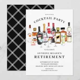 Modern Cocktail Retirement Party Invitation