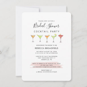 Modern Cocktail Script Bridal Shower Invitation