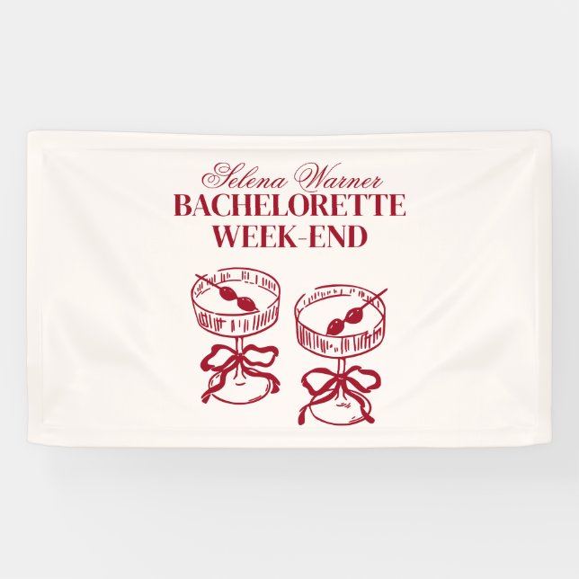Modern Cocktails Bachelorette Weekend Banner (Horizontal)