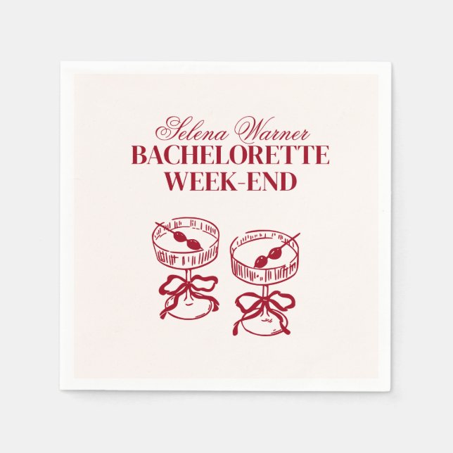 Modern Cocktails Bachelorette Weekend Napkin (Front)