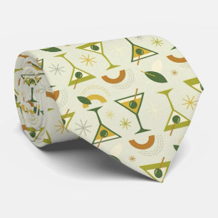 Modern Cocktails   Olive Green Martini Neck Tie