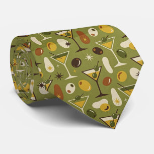 Modern Cocktails   Olive Green Martini Neck Tie