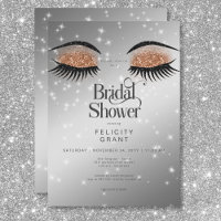 Modern Cocoa Brown Glam Eyes Bridal Shower