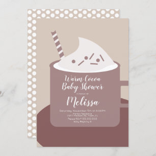 Modern Cocoa Hot Chocolate Mug Nuetral Baby Shower Invitation