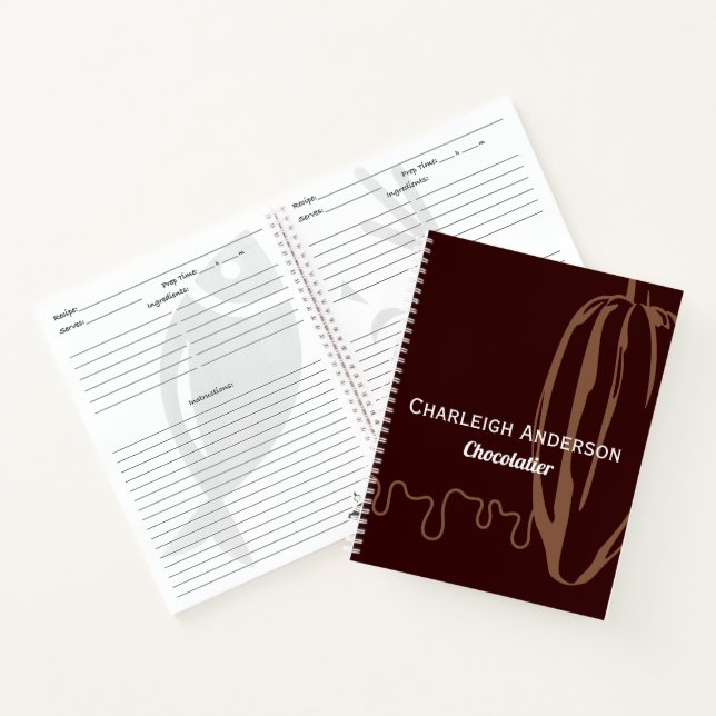 Modern Cocoa Pod Chocolatier Chocolate Recipe Notebook (Inside)