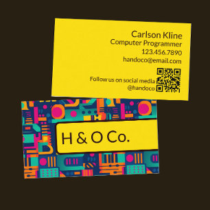 Modern Coding Technology QR Code Business Card