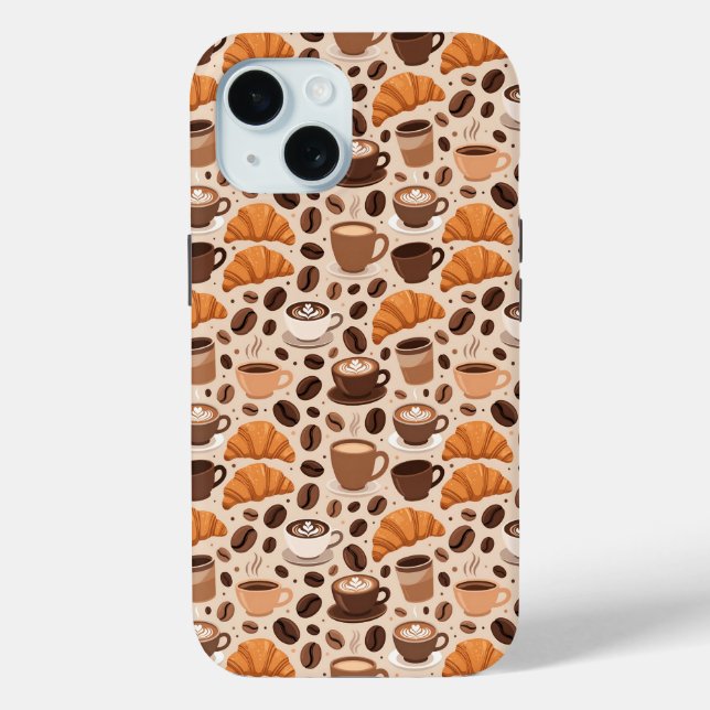 Modern Coffee Aesthetic Pattern Case-Mate iPhone Case (Back)