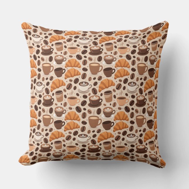 Modern Coffee Aesthetic Pattern Cushion (Front)