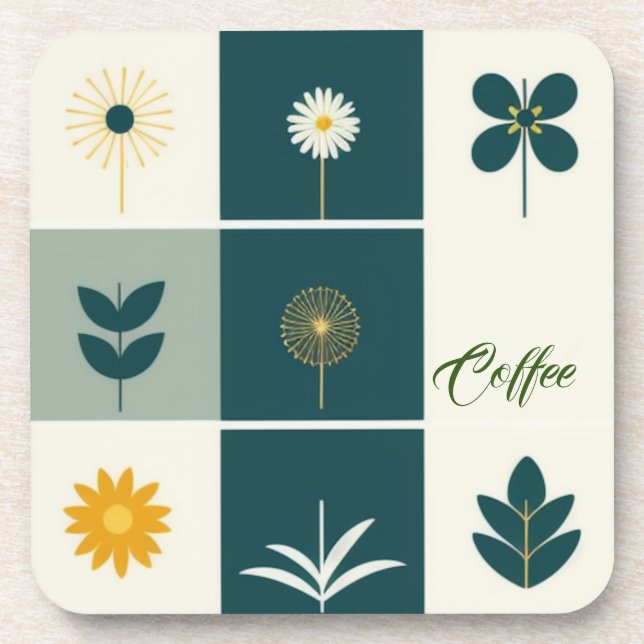 Modern coffee Art Coaster (Front)