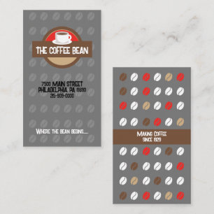 Modern Coffee Bean Cafe Business Card