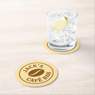 Modern coffee bean logo coasters for new business