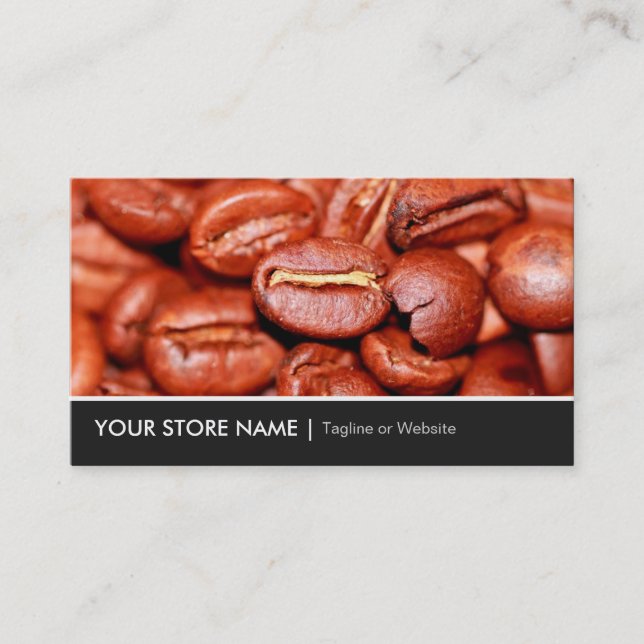 Modern Coffee Beans Store Business Card (Front)