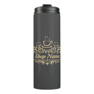 Modern coffee cafe Bakery welcome custom Logo name Thermal Tumbler