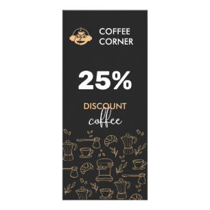 Modern Coffee Discount Card with Logo and QR Code
