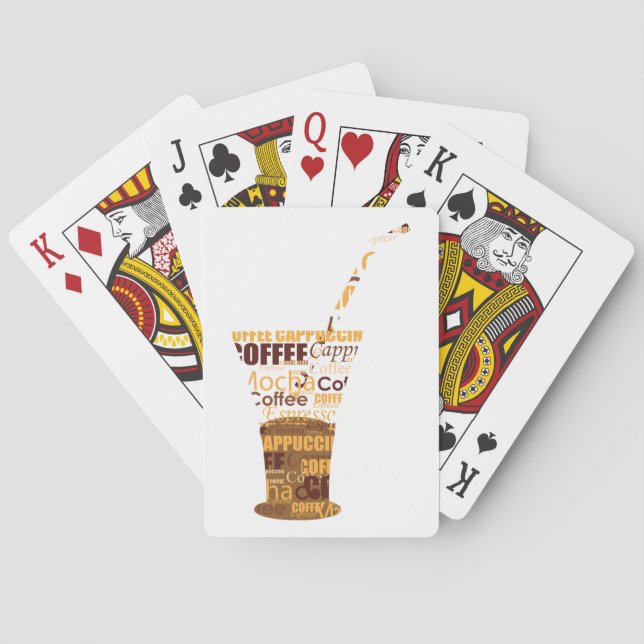 Modern Coffee Illustration Playing Cards (Back)