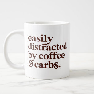 Modern Coffee Lover Carbs Lover Giant Coffee Mug
