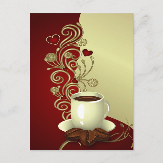 Modern Coffee Lover Postcard (Front)