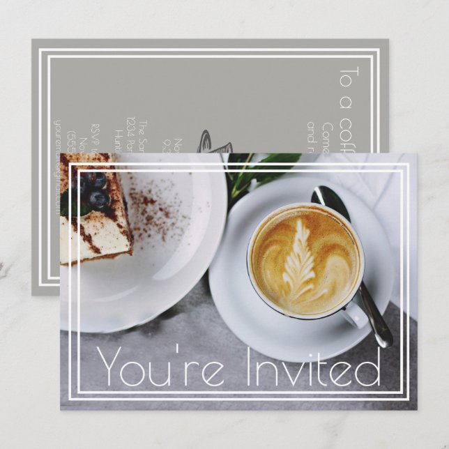Modern Coffee Morning Invitation (Front/Back)