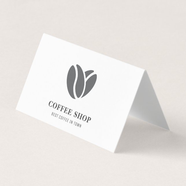 Modern Coffee Shop Black Professional Business Card (Front)