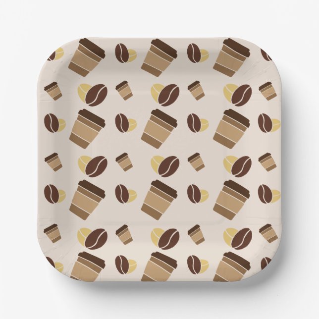 Modern Coffee shop Café Cafe Barista Staff Name Paper Plate (Front)