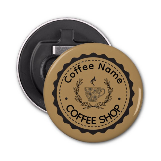 Modern Coffee Shop Café tea Bar Custom Barista  Bottle Opener (Front)