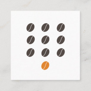 Modern Coffee Shop Dark Brown and Orange Loyalty Card