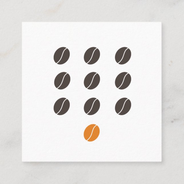 Modern Coffee Shop Dark Brown and Orange Loyalty Card (Back)