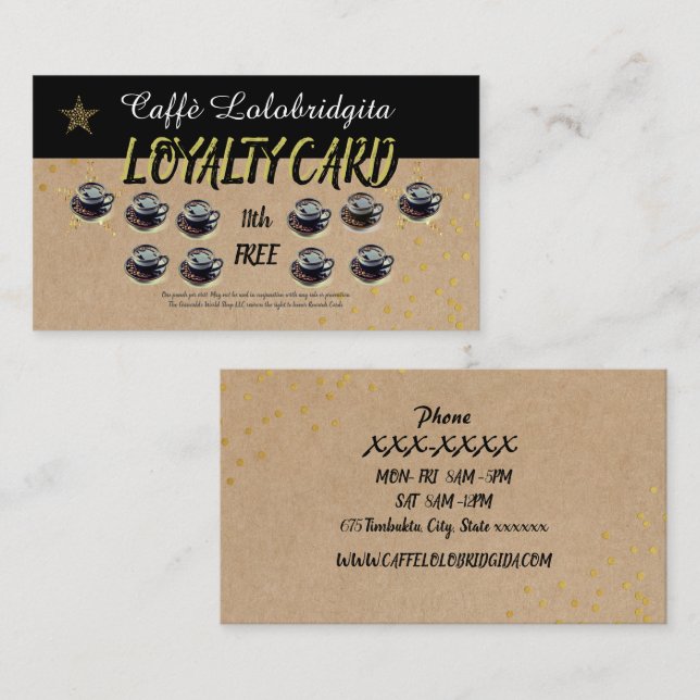 Modern Coffee Shop Loyalty Business Loyalty Card (Front/Back)