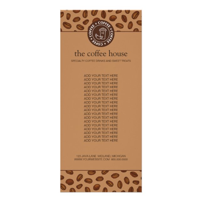 Modern Coffee Shop Rack Card  (Front)