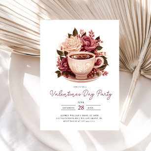 Modern Coffee  Valentines Galentines Party Invitation