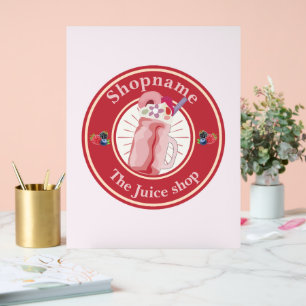 Modern Cold Smoothies fruit Juice shop staff name Acrylic Sign