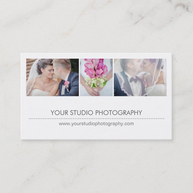 Modern Collage Appointment Reminder Card - White (Front)