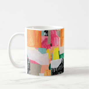 Modern collage art. Mixed media on canvas. Colorfu Coffee Mug