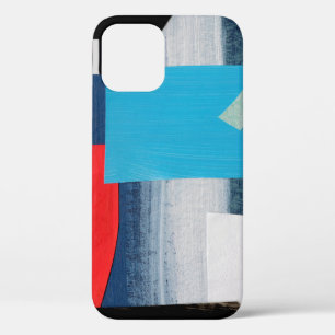 Modern collage art. Mixed media on canvas. Geometr iPhone 12 Case